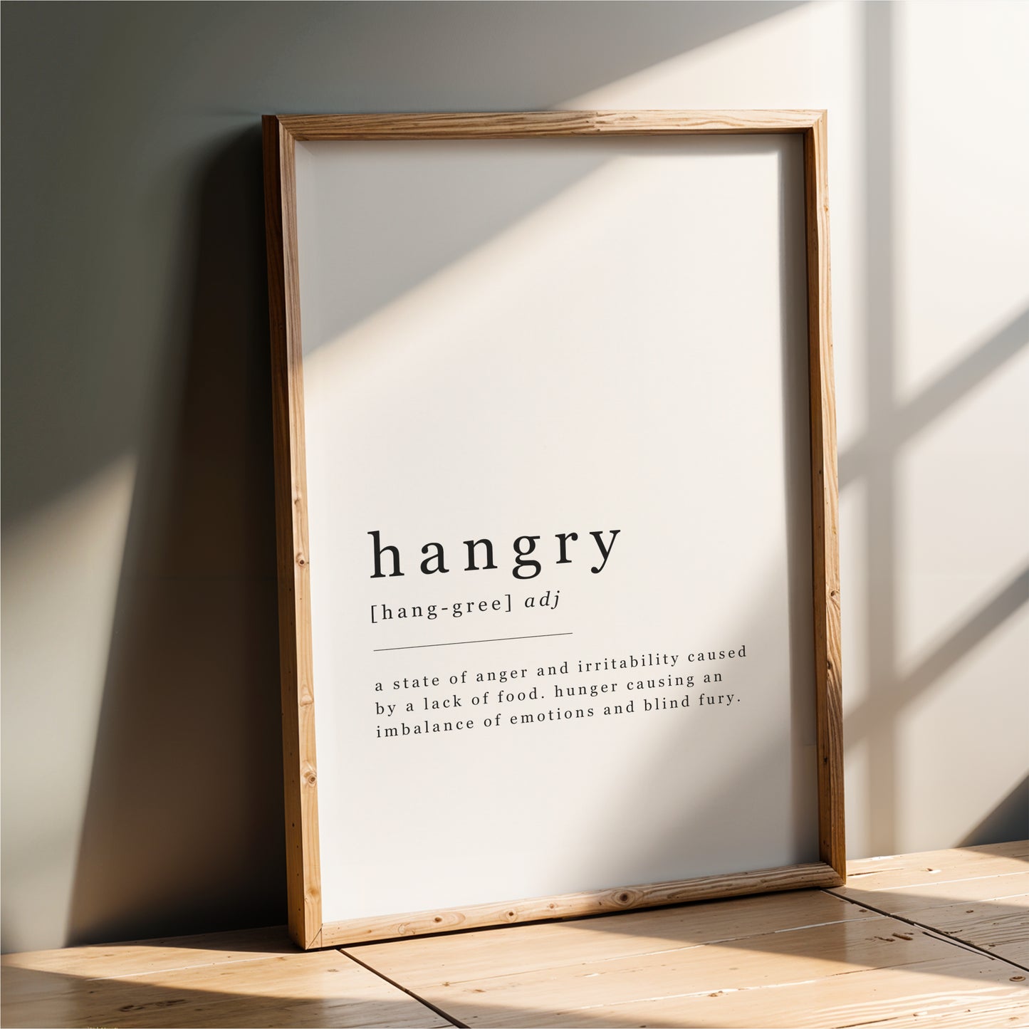 Hangry Definition - Kitchen Wall Art