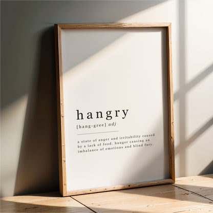 Hangry Definition - Kitchen Wall Art