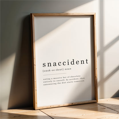 Snaccident Definition - Kitchen Wall Art