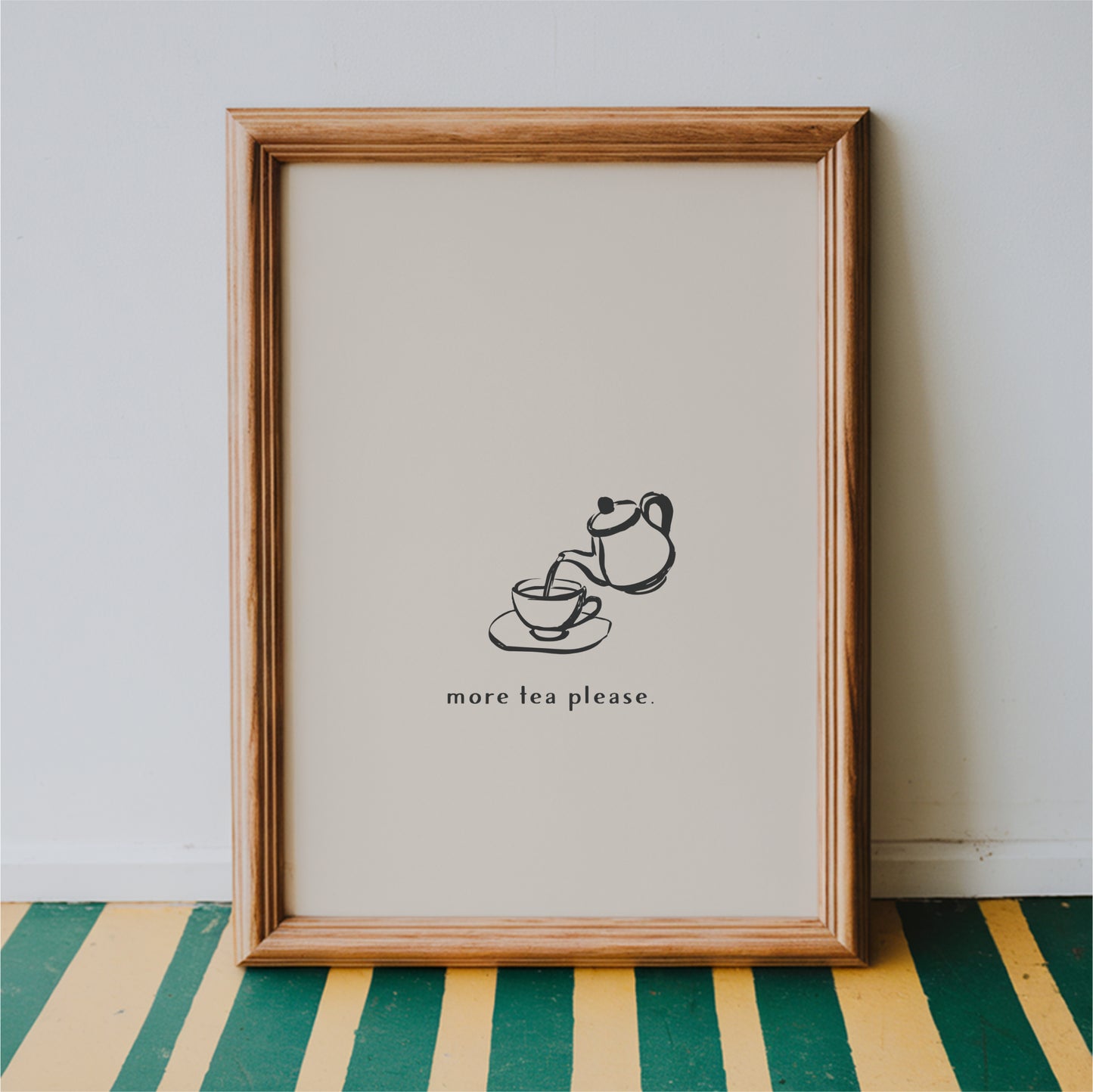 More Tea Please Wall Art Print – Minimal Kitchen Decor & Tea Lover Poster