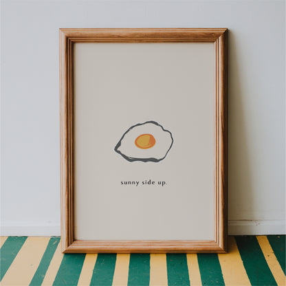 Sunny Side Up Egg Wall Art Print – Minimal, Kitchen & Breakfast Decor