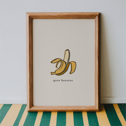 Gone Bananas Wall Art Print – Funny Kitchen Decor