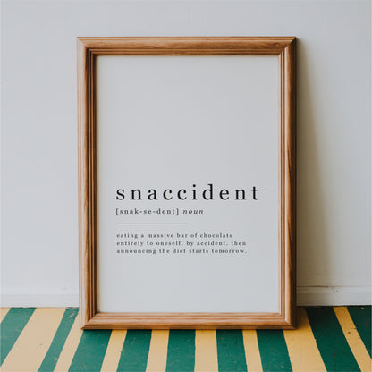 Snaccident Definition - Kitchen Wall Art