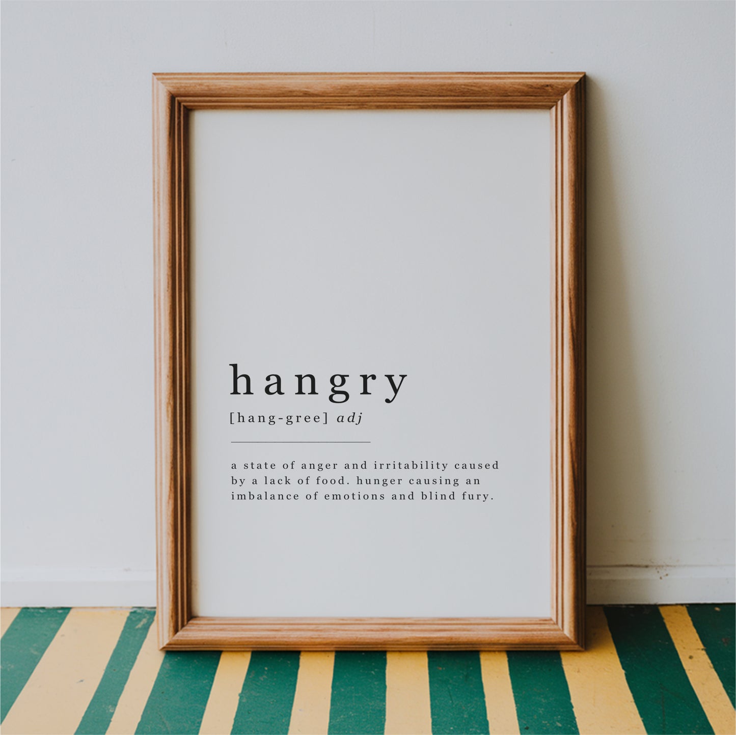 Hangry Definition - Kitchen Wall Art