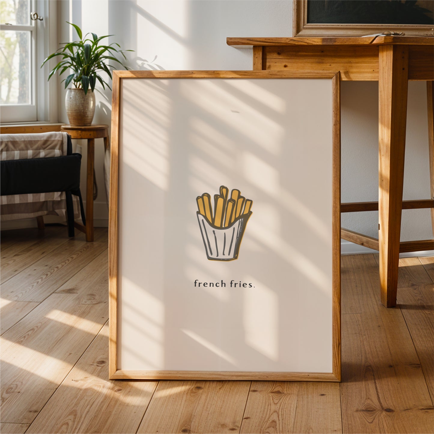 French Fries Wall Art Print – Minimal Kitchen Decor