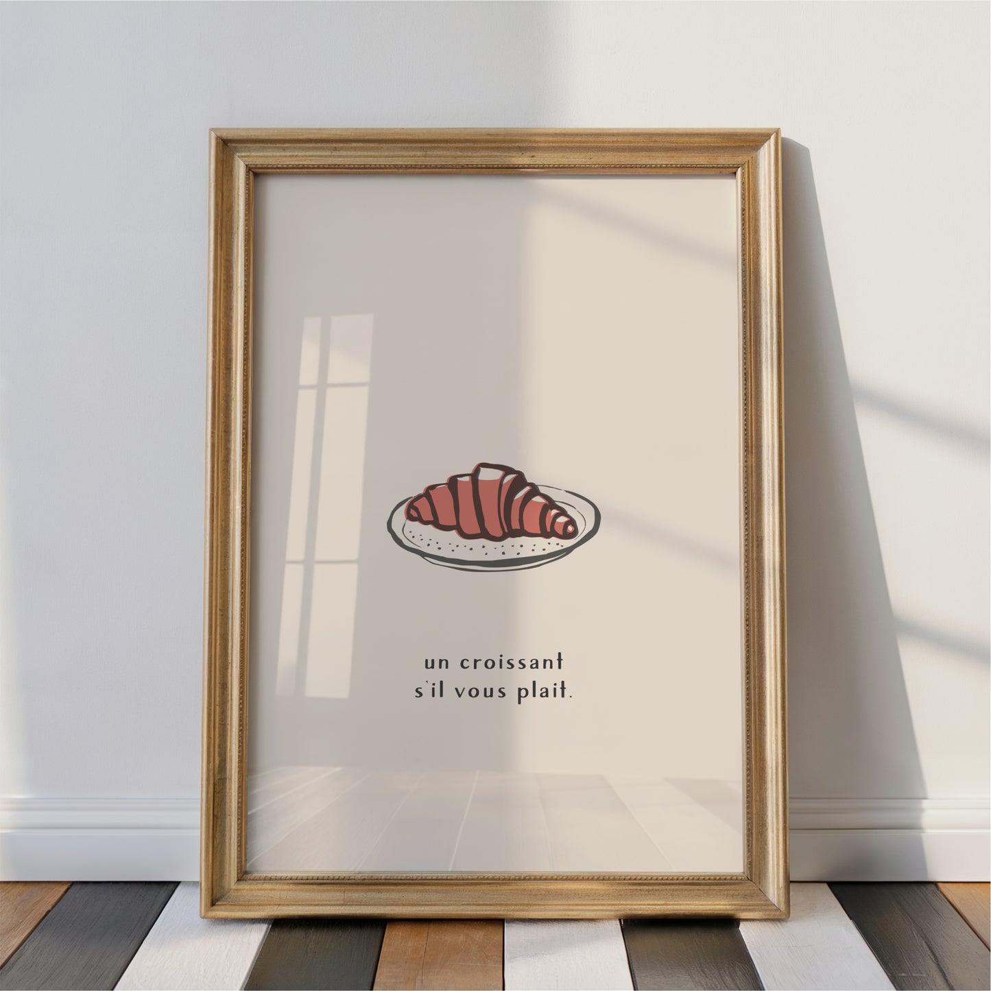 Croissant Wall Art Print – French Kitchen Decor & Café Style Food Poster