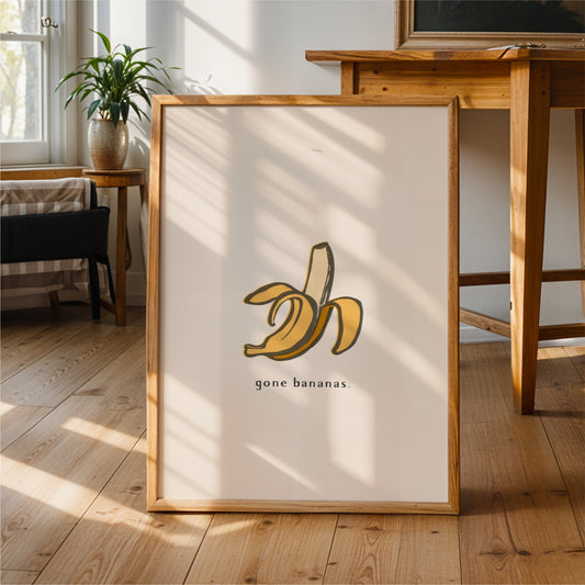 Gone Bananas Wall Art Print – Funny Kitchen Decor