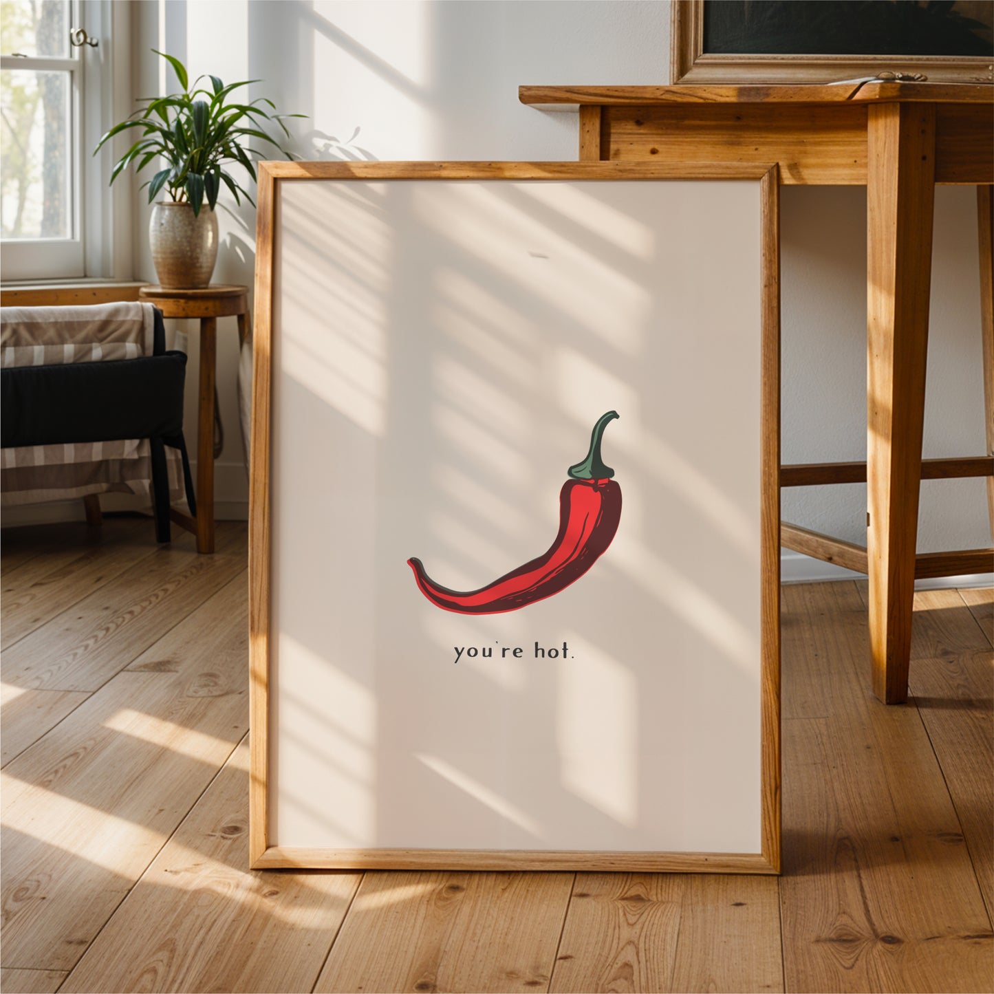 You’re Hot Chilli Pepper Wall Art – Funny Kitchen Print