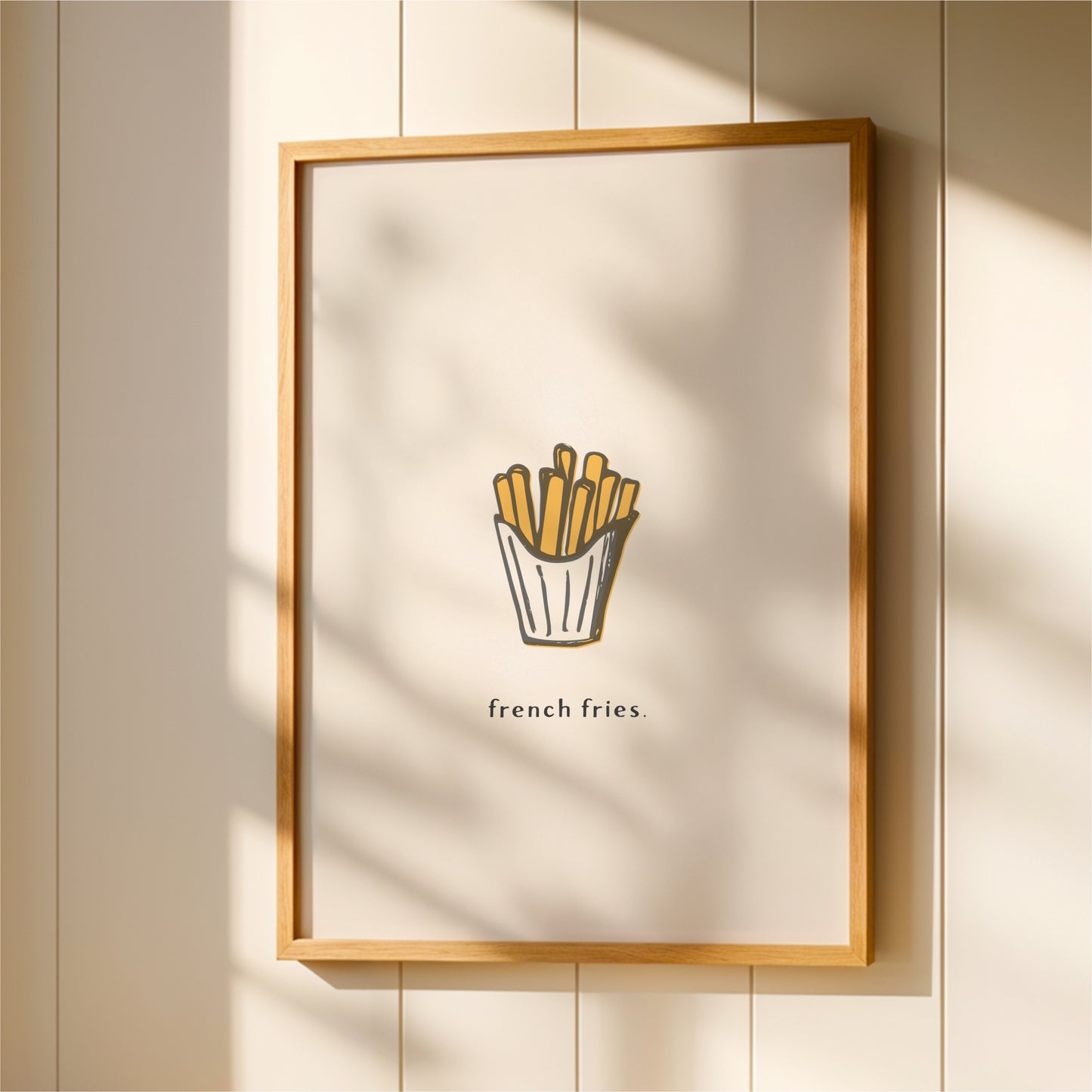 French Fries Wall Art Print – Minimal Kitchen Decor