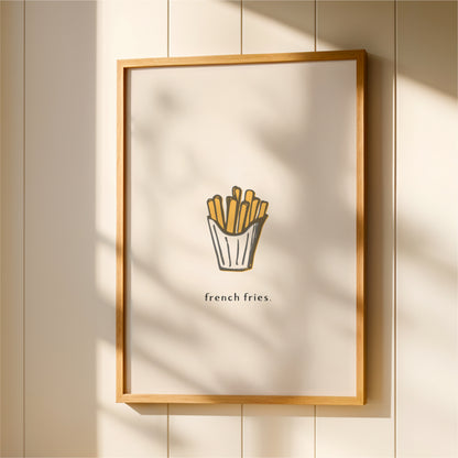 French Fries Wall Art Print – Minimal Kitchen Decor