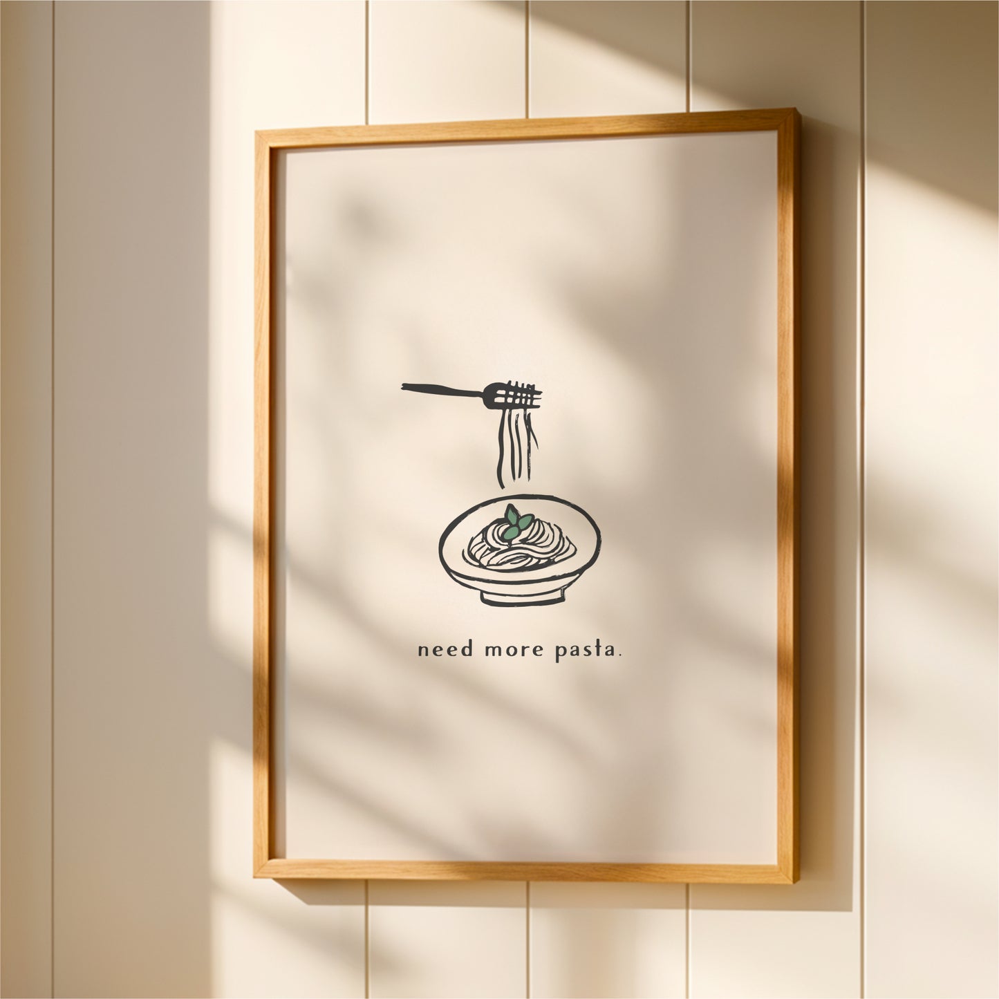Need More Pasta Wall Art – Italian Food Print & Kitchen Decor