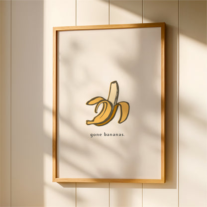 Gone Bananas Wall Art Print – Funny Kitchen Decor