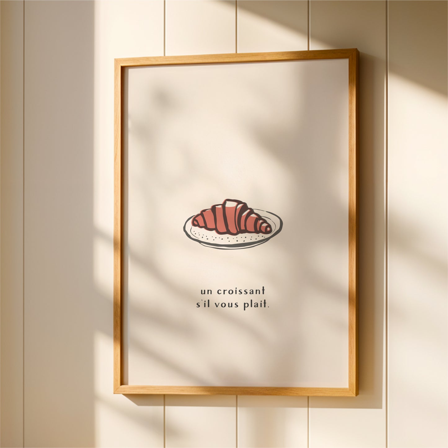 Croissant Wall Art Print – French Kitchen Decor & Café Style Food Poster