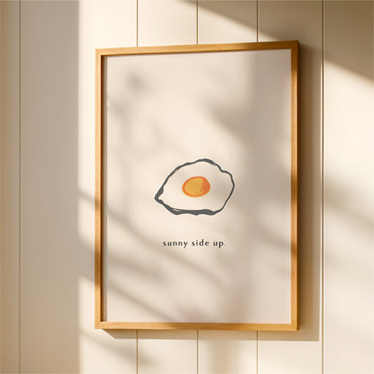 Sunny Side Up Egg Wall Art Print – Minimal, Kitchen & Breakfast Decor