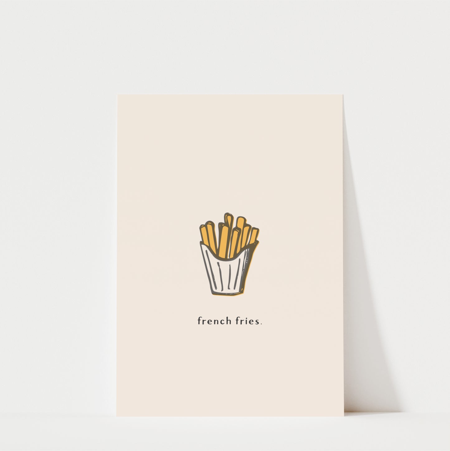 French Fries Wall Art Print – Minimal Kitchen Decor