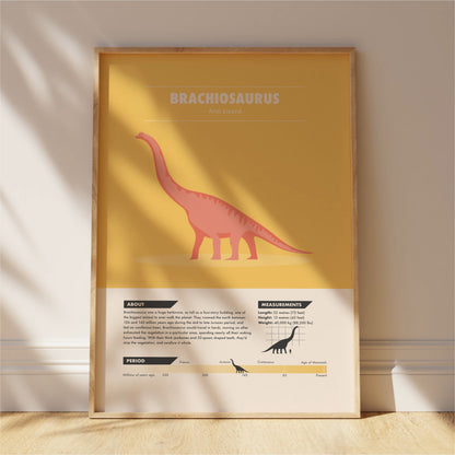Brachiosaurus Dinosaur Print - Kids Wall Art