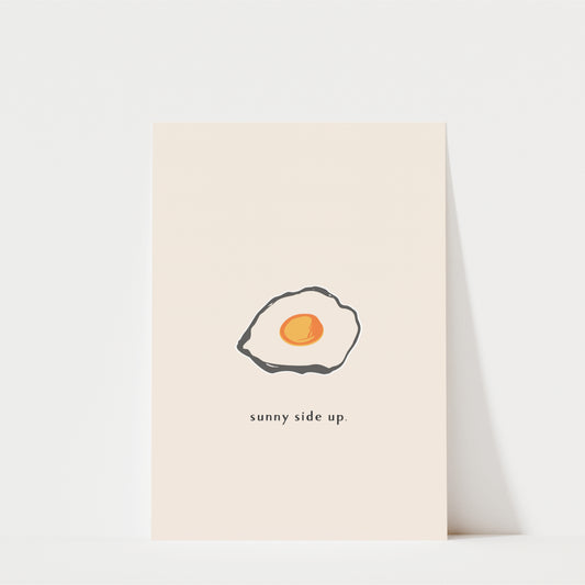 Sunny Side Up Egg Wall Art Print – Minimal, Kitchen & Breakfast Decor