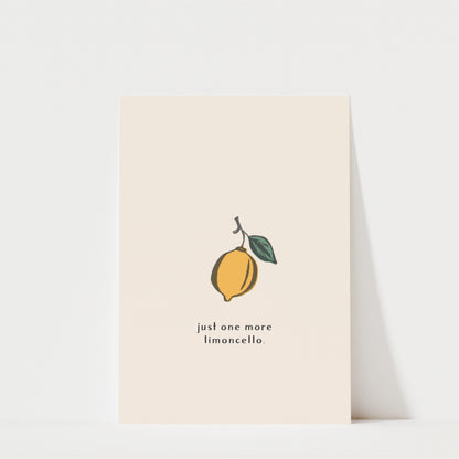 Just One More Limoncello Wall Art – Lemon Print & Italian Kitchen Decor