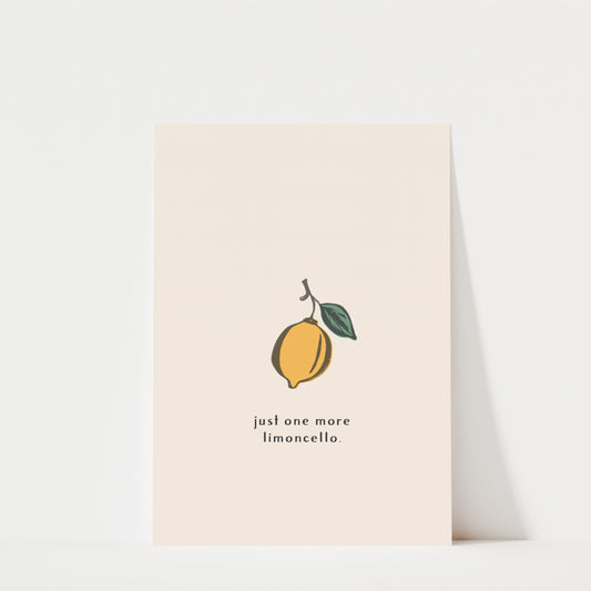 Just One More Limoncello Wall Art – Lemon Print & Italian Kitchen Decor