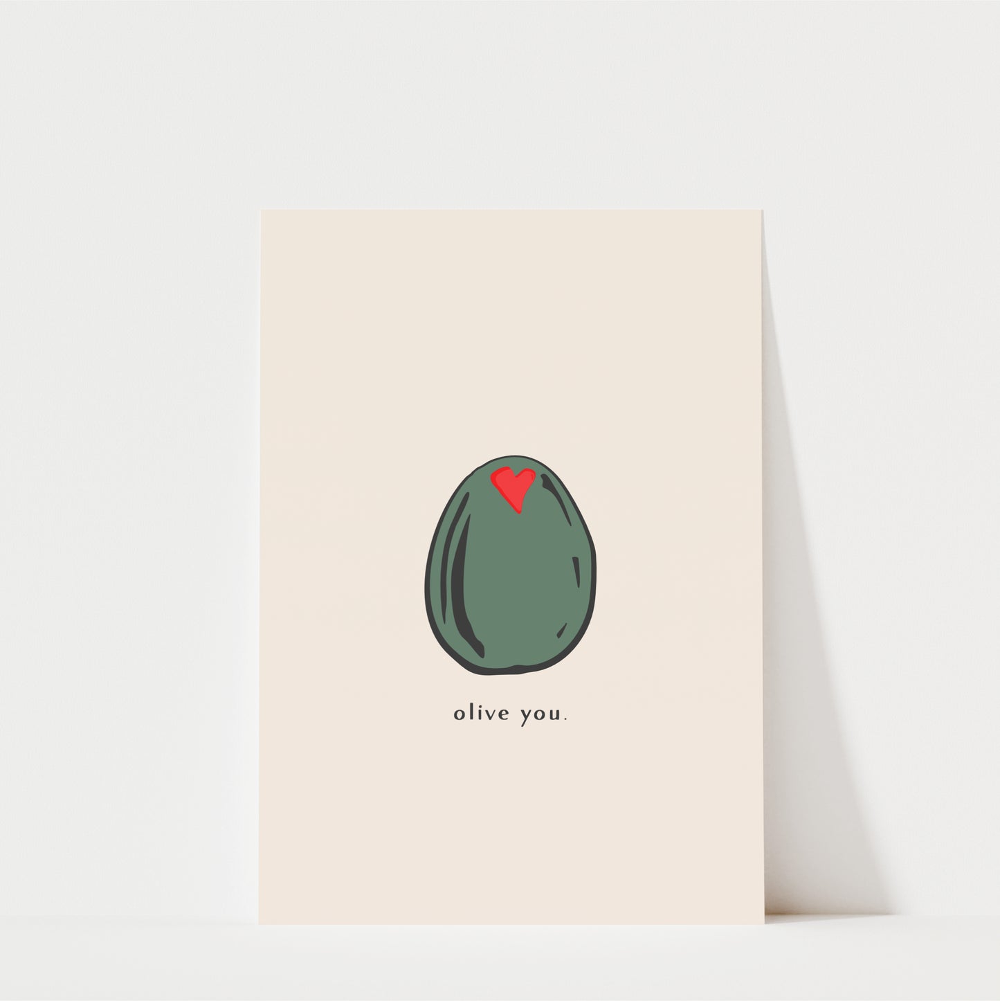 Olive You Wall Art Print – Funny Kitchen Decor Gift