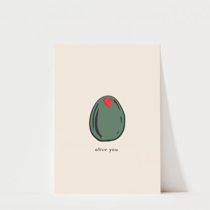 Olive You Wall Art Print – Funny Kitchen Decor Gift