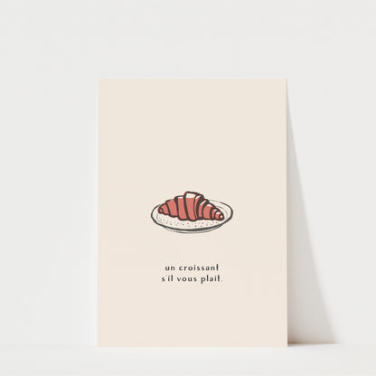 Croissant Wall Art Print – French Kitchen Decor & Café Style Food Poster
