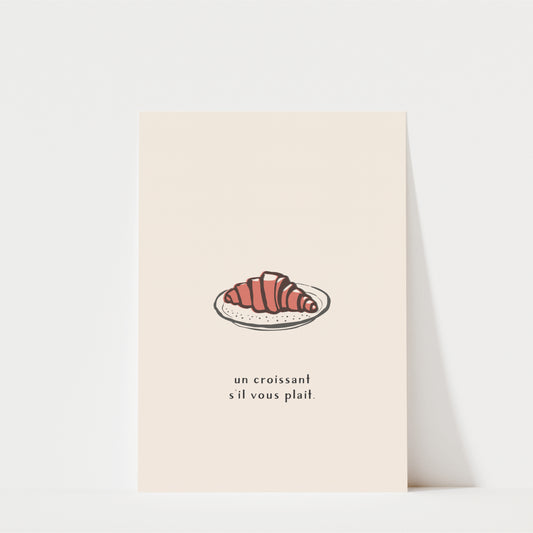 Croissant Wall Art Print – French Kitchen Decor & Café Style Food Poster