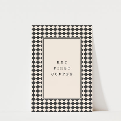 But First Coffee Diamonds - Coffee Wall Art Print
