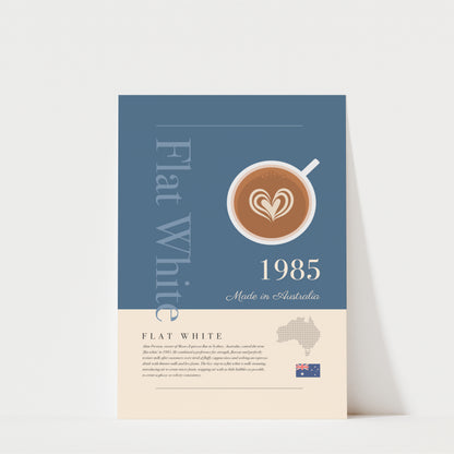 Flat White History - Coffee Wall Art Print