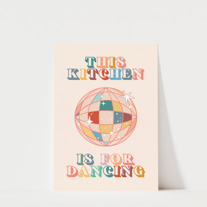 This Kitchen Is For Dancing Colourful Disco Ball - Kitchen Wall Art