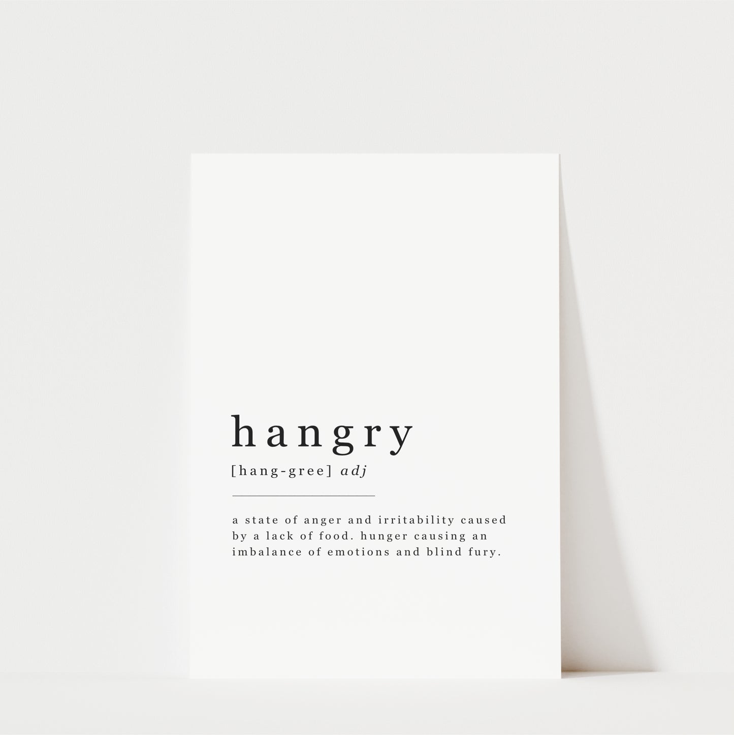 Hangry Definition - Kitchen Wall Art