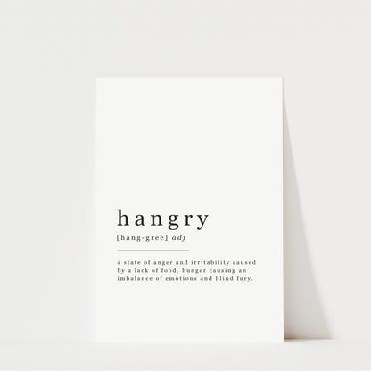 Hangry Definition - Kitchen Wall Art