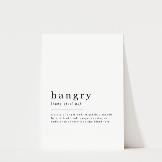 Hangry Definition - Kitchen Wall Art