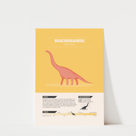 Brachiosaurus Dinosaur Print - Kids Wall Art