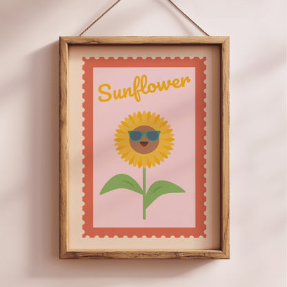 Sunflower Nursery Wall Art - Nature inspired bedroom and playroom decor