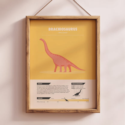 Brachiosaurus Dinosaur Print - Kids Wall Art