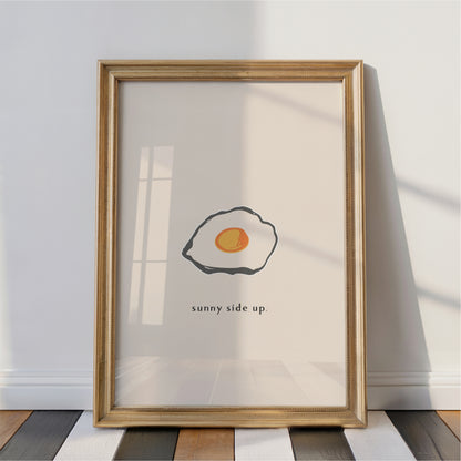 Sunny Side Up Egg Wall Art Print – Minimal, Kitchen & Breakfast Decor