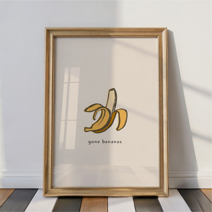 Gone Bananas Wall Art Print – Funny Kitchen Decor