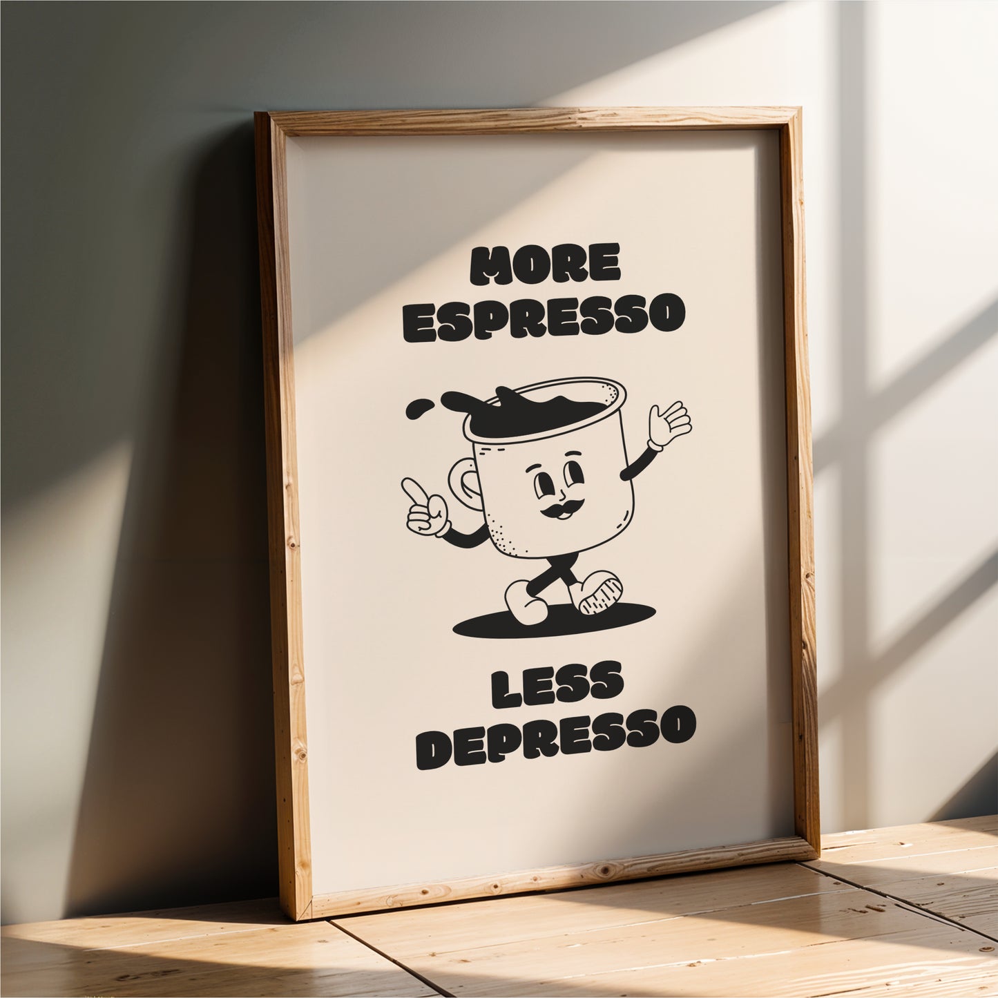 More Espresso Less Depresso - Coffee Wall Art Print