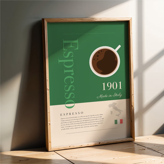 Espresso History - Coffee Wall Art Print