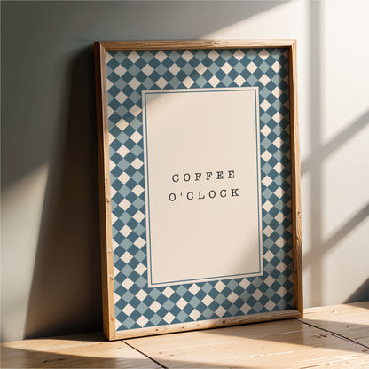 Coffee O'Clock Diamonds - Coffee Wall Art Print