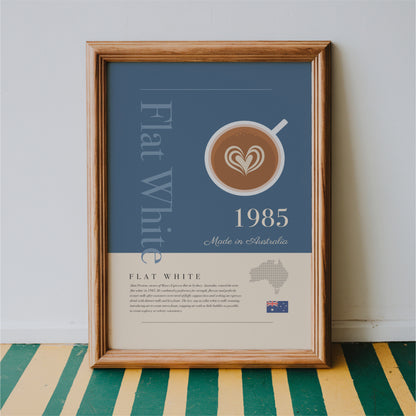 Flat White History - Coffee Wall Art Print