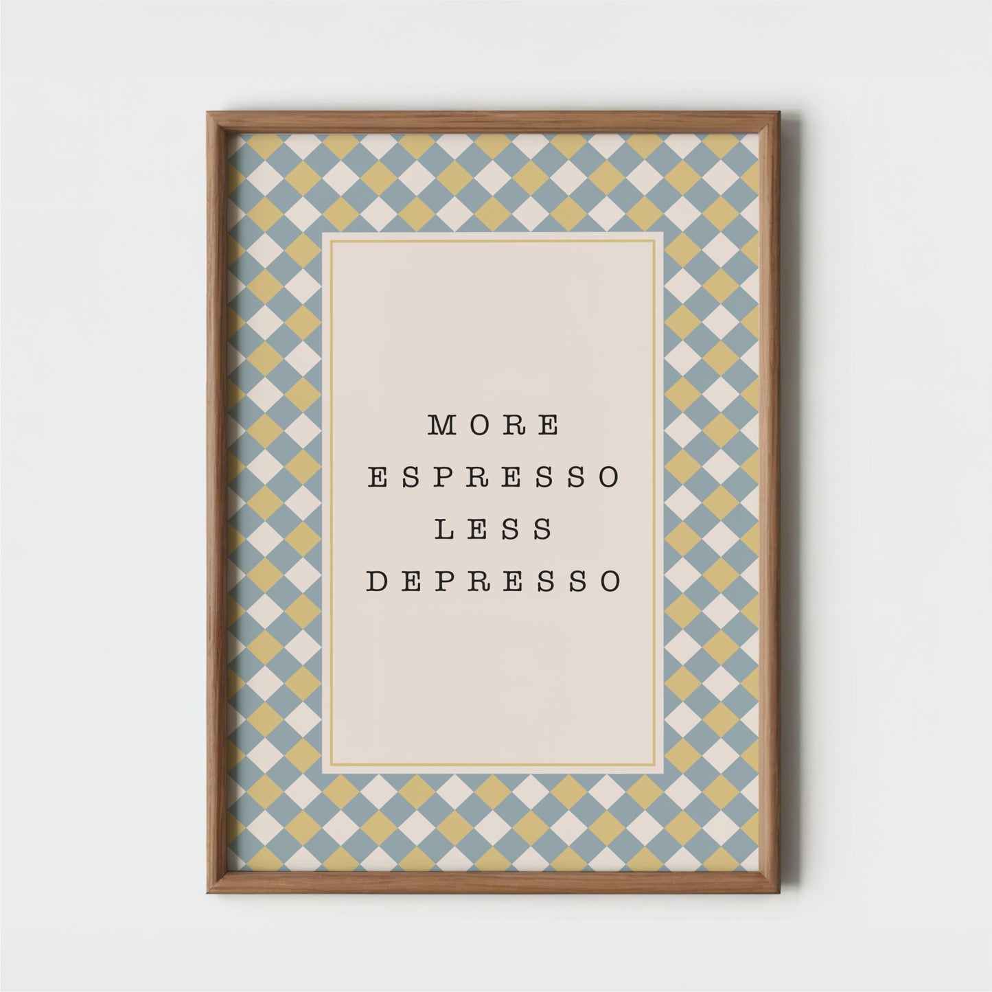 More Espresso Less Depresso Diamonds - Coffee Wall Art Print