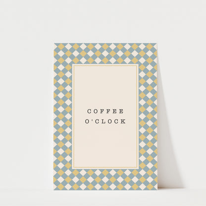 Coffee O'Clock Diamonds - Coffee Wall Art Print