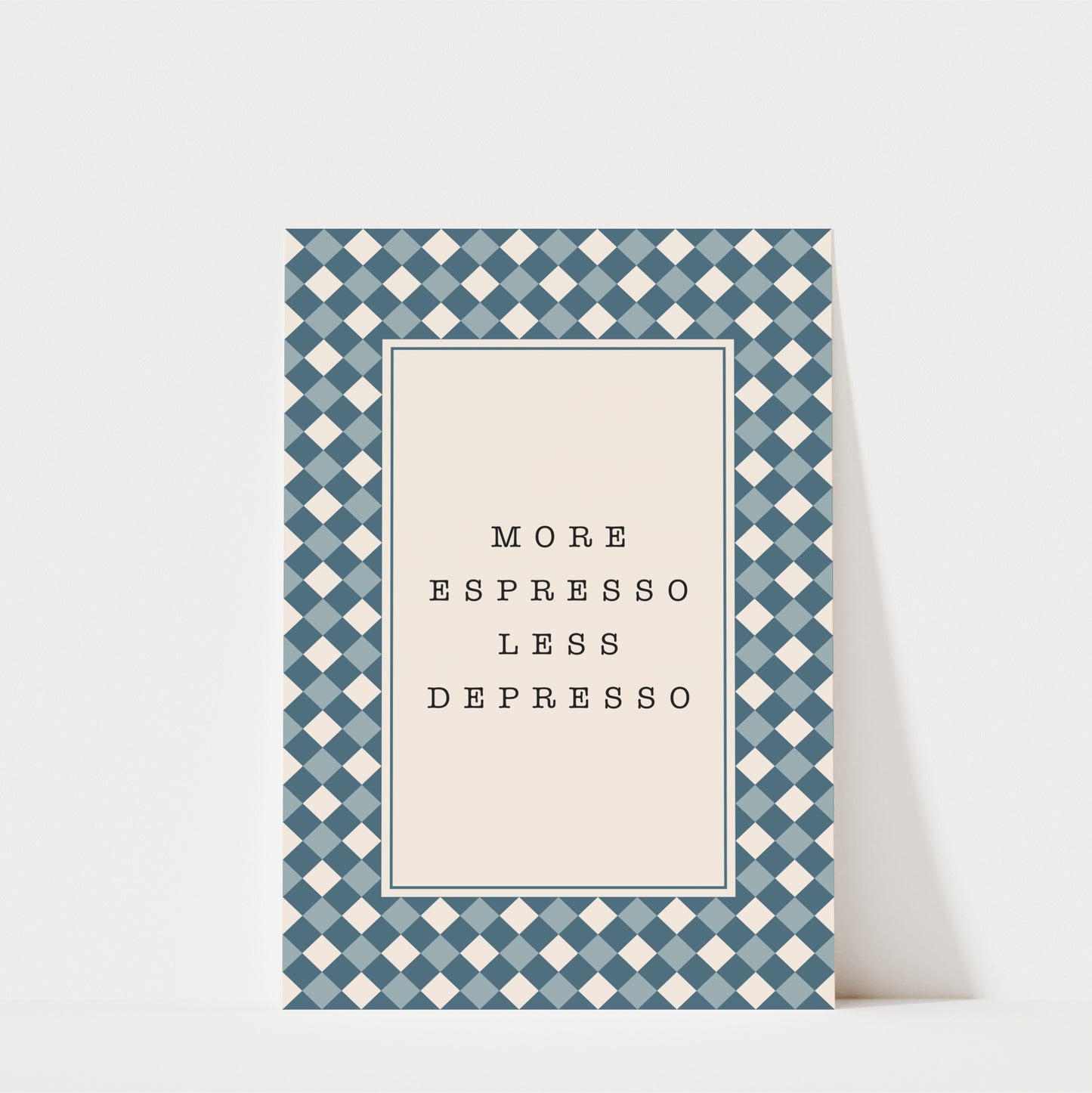 More Espresso Less Depresso Diamonds - Coffee Wall Art Print