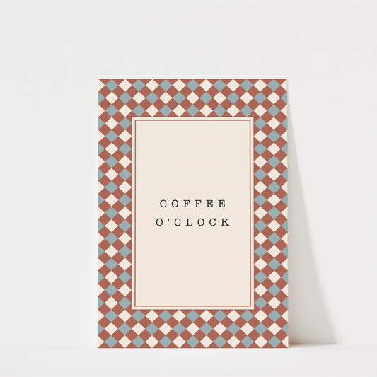 Coffee O'Clock Diamonds - Coffee Wall Art Print
