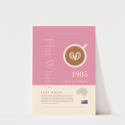 Flat White History - Coffee Wall Art Print