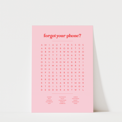 Bathroom Word Search - Bathroom Wall Art