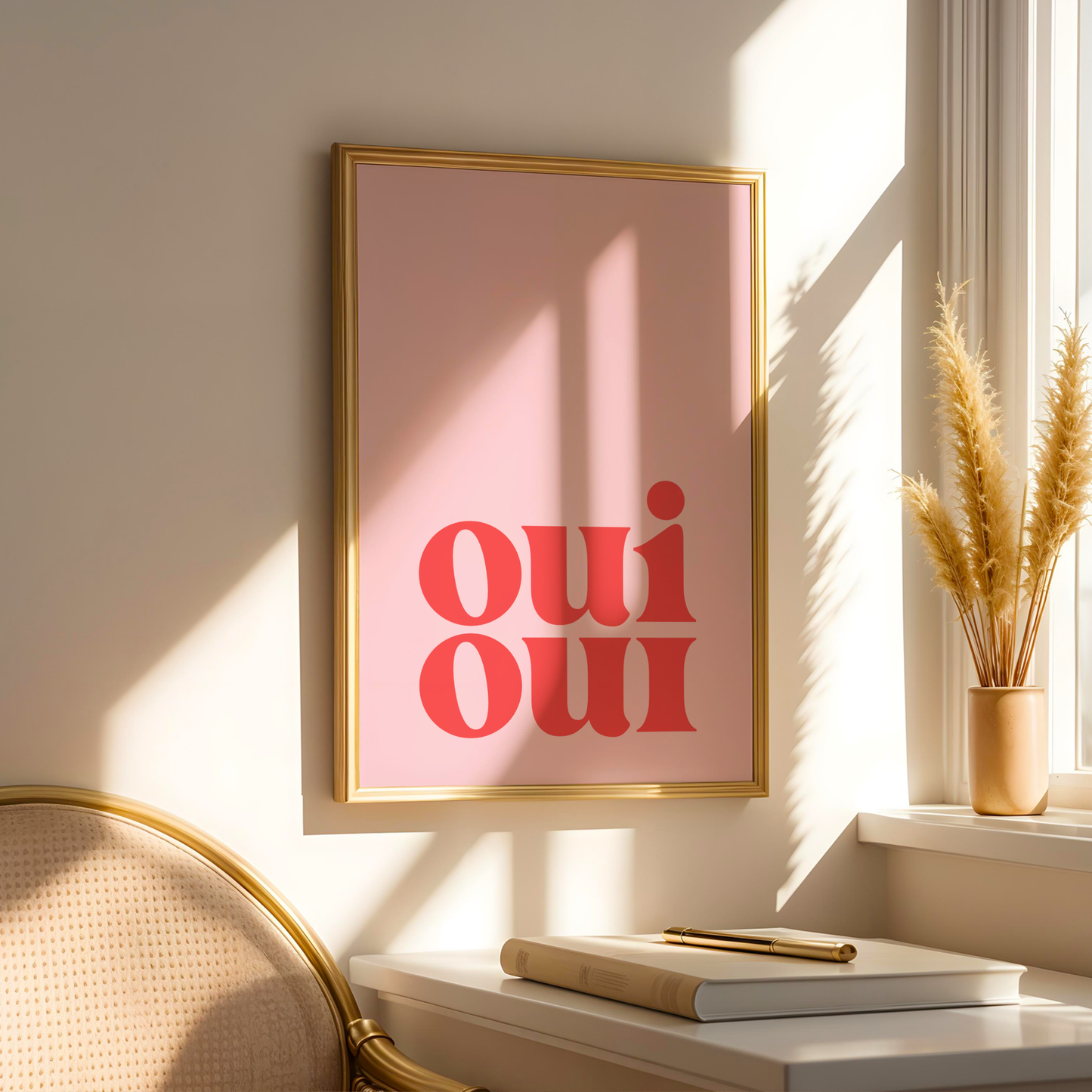 Oui Oui Pink - Bathroom Wall Art
