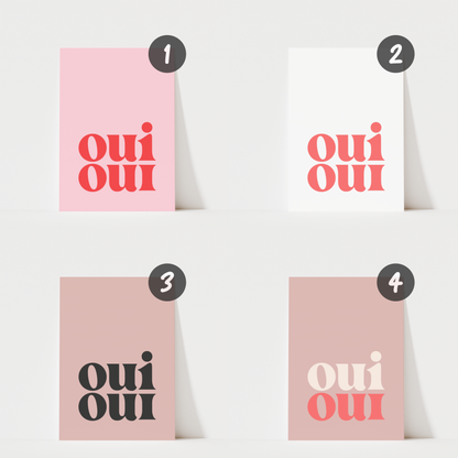 Oui Oui Pink - Bathroom Wall Art